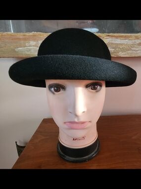 Black Wool Bowler Hat - Michael Howard Made In USA